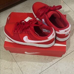 Nike Red and White Athletic Shoes